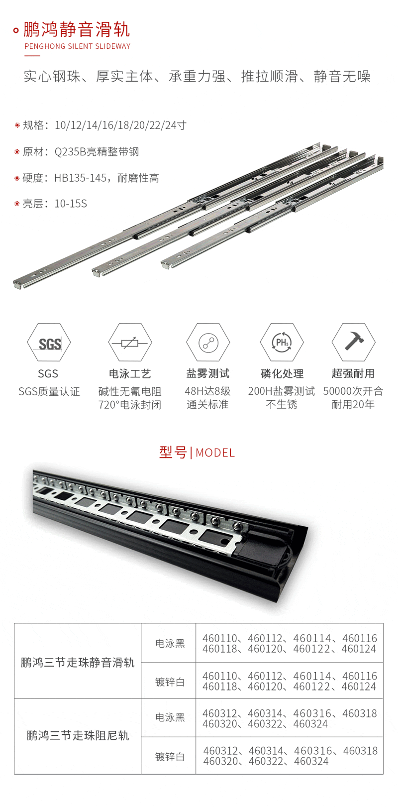 鹏鸿静音滑轨