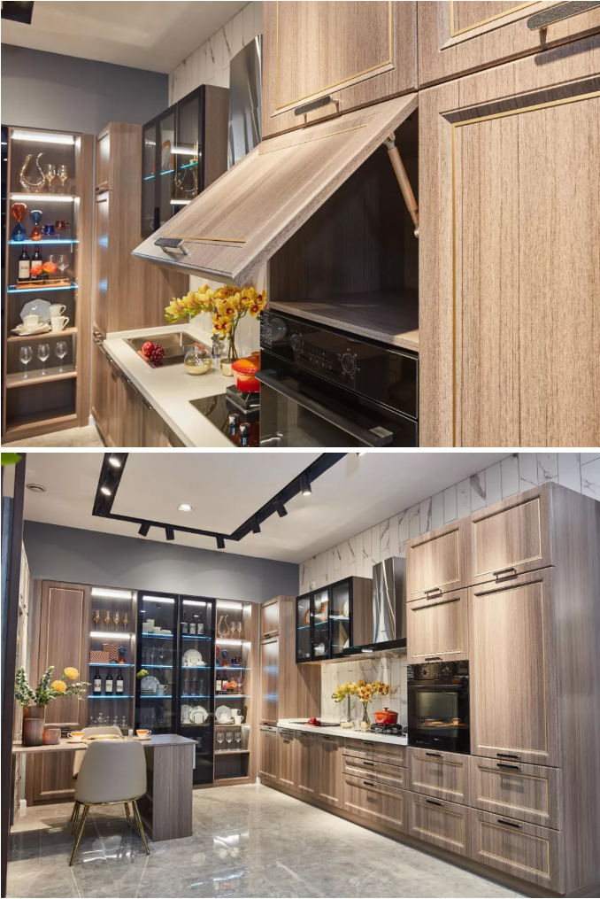 免漆生态板银沙柚木定制橱柜 免漆生态板银沙柚木定制橱柜